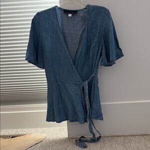 Women's Blue (Denim-like) Wrap Top